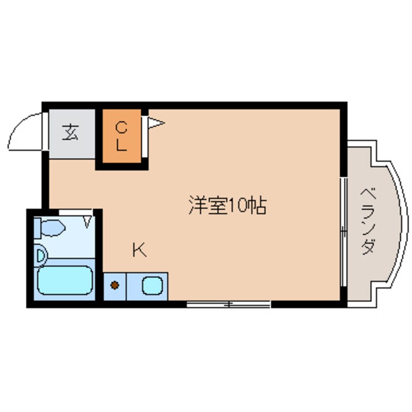 間取図 近鉄難波線・奈良線/生駒駅 徒歩19分 3階 築35年