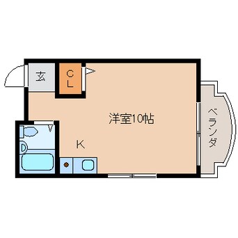 間取図 近鉄難波線・奈良線/生駒駅 徒歩19分 3階 築35年