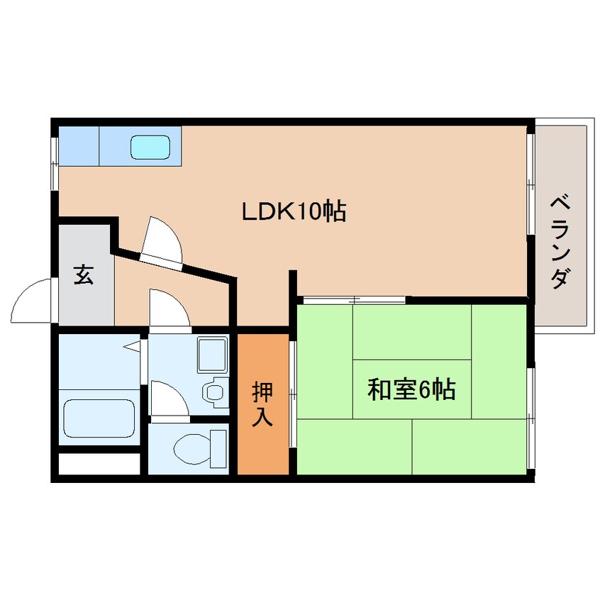 間取図 近鉄生駒線/南生駒駅 徒歩5分 2階 築36年