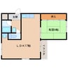 近鉄生駒線/一分駅 徒歩4分 3階 築37年 1LDKの間取り