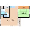 近鉄生駒線/一分駅 徒歩4分 3階 築37年 1LDKの間取り
