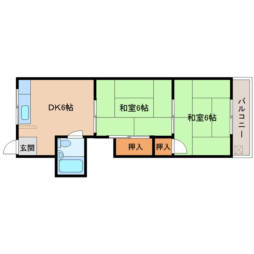 間取図 近鉄生駒線/南生駒駅 徒歩3分 3階 築40年