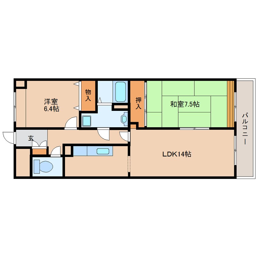 間取図 近鉄難波線・奈良線/生駒駅 徒歩1分 4階 築27年