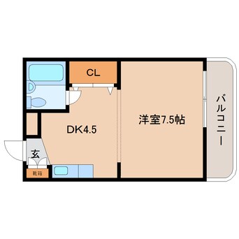 間取図 近鉄難波線・奈良線/生駒駅 徒歩2分 3階 築38年