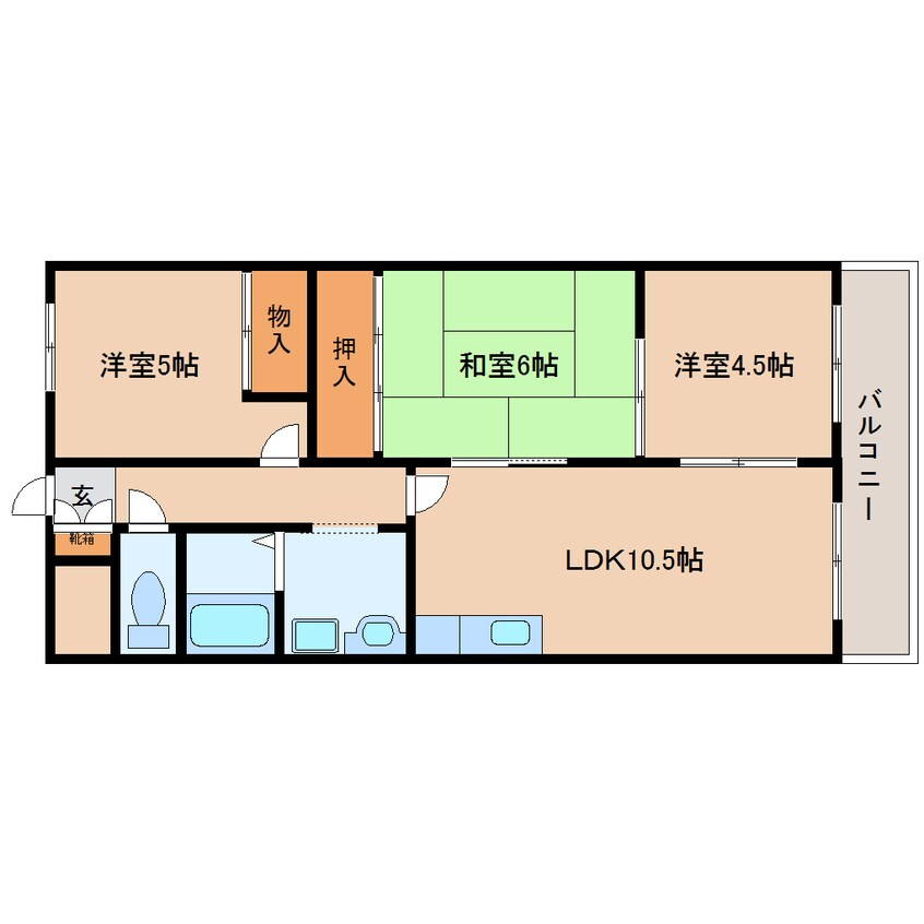 間取図 近鉄難波線・奈良線/生駒駅 徒歩9分 4階 築27年