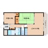 近鉄生駒線/南生駒駅 徒歩8分 2階 築29年 2LDKの間取り