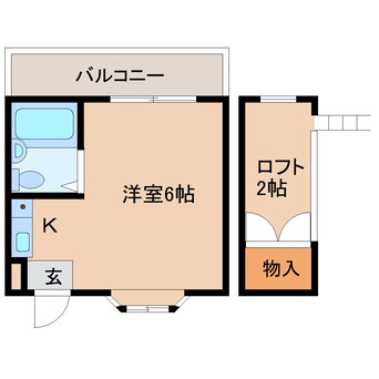 間取図 近鉄生駒線/菜畑駅 徒歩9分 1階 築32年