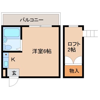 間取図 近鉄生駒線/菜畑駅 徒歩9分 2階 築32年