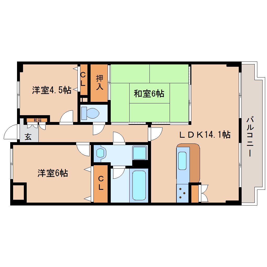 間取り図 近鉄生駒線/東山駅 徒歩1分 1階 築29年