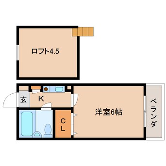 間取図 近鉄難波線・奈良線/東生駒駅 徒歩10分 1階 築33年