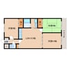 近鉄生駒線/菜畑駅 徒歩3分 2階 築25年 3LDKの間取り