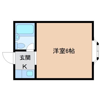 間取図 近鉄難波線・奈良線/生駒駅 徒歩8分 2階 築40年