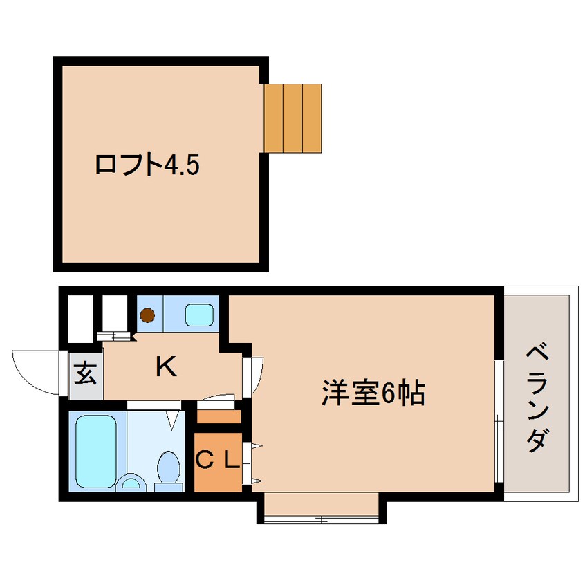 間取図 近鉄難波線・奈良線/生駒駅 徒歩13分 1階 築35年