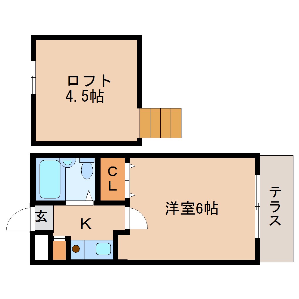 間取り図 近鉄難波線・奈良線/生駒駅 徒歩13分 1階 築35年