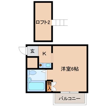 間取図 近鉄難波線・奈良線/生駒駅 徒歩8分 1階 築36年