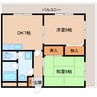 近鉄難波線・奈良線/生駒駅 徒歩18分 3階 築35年 2DKの間取り