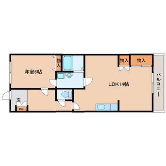 間取図 近鉄難波線・奈良線/東生駒駅 徒歩10分 3階 築41年