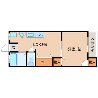 間取図 近鉄難波線・奈良線/東生駒駅 徒歩4分 1階 築51年