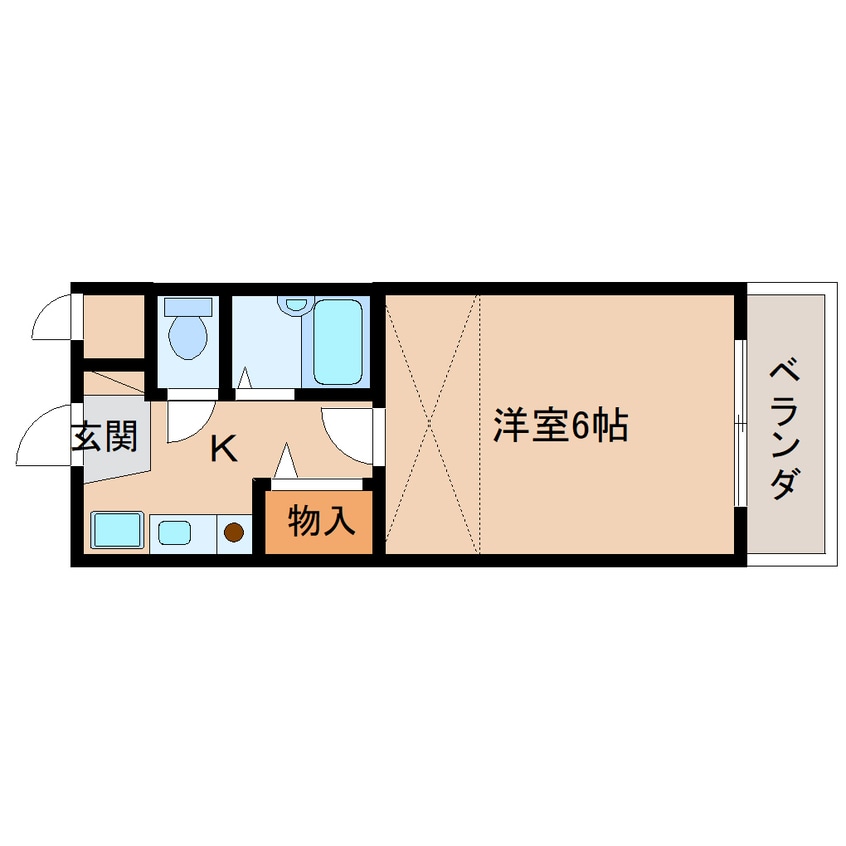 間取図 近鉄難波線・奈良線/東生駒駅 徒歩3分 2階 築32年