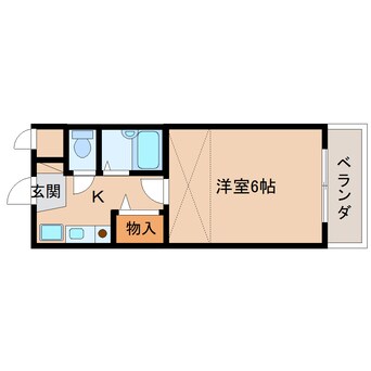 間取図 近鉄難波線・奈良線/東生駒駅 徒歩3分 2階 築32年