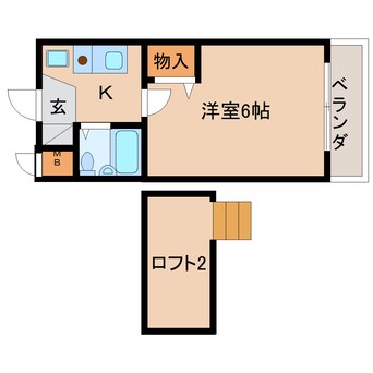 間取図 近鉄難波線・奈良線/東生駒駅 徒歩3分 3階 築32年