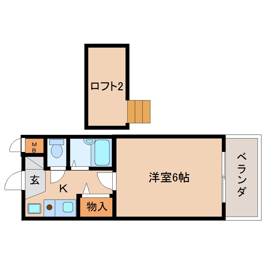 間取図 近鉄難波線・奈良線/東生駒駅 徒歩3分 3階 築32年