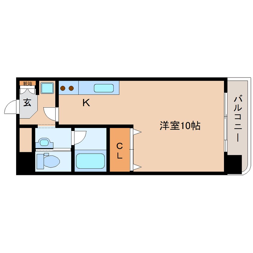 間取図 近鉄難波線・奈良線/東生駒駅 徒歩1分 9階 築30年