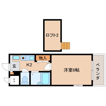 間取図 近鉄難波線・奈良線/東生駒駅 徒歩7分 2階 築31年