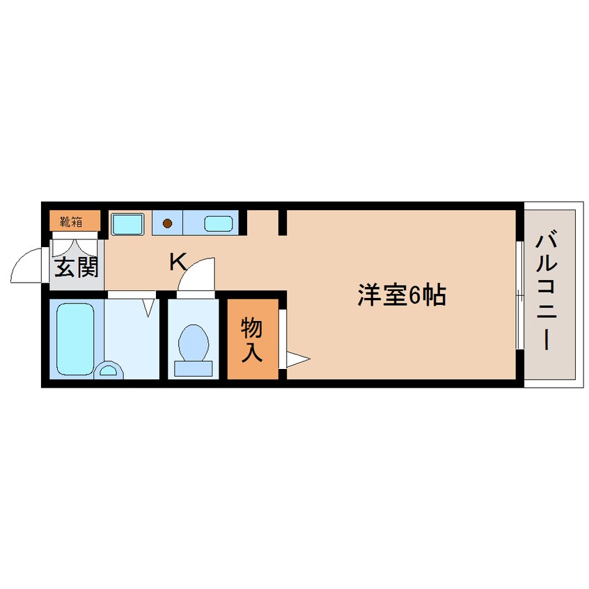 間取図 近鉄難波線・奈良線/生駒駅 徒歩12分 2階 築27年