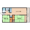 近鉄生駒線/菜畑駅 徒歩3分 1階 築37年 2LDKの間取り