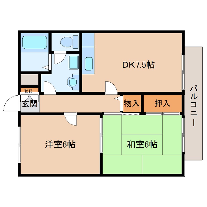 間取図 近鉄難波線・奈良線/生駒駅 徒歩10分 1階 築24年