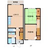 近鉄生駒線/一分駅 徒歩3分 1-2階 築38年 2LDKの間取り