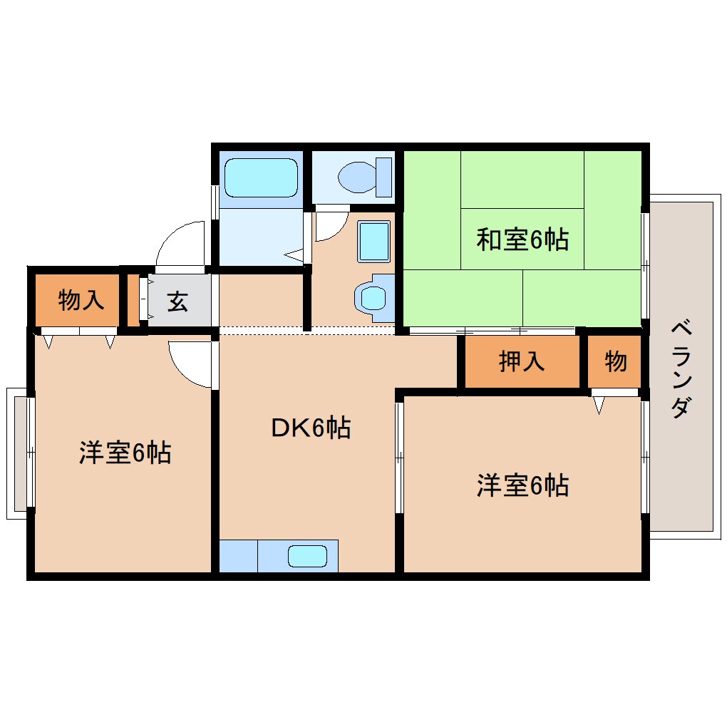 間取り図 近鉄生駒線/南生駒駅 徒歩8分 2階 築27年