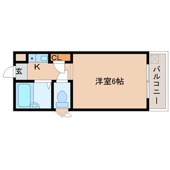 間取図 近鉄難波線・奈良線/生駒駅 徒歩4分 3階 築26年