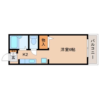 間取図 近鉄生駒線/菜畑駅 徒歩8分 2階 築26年