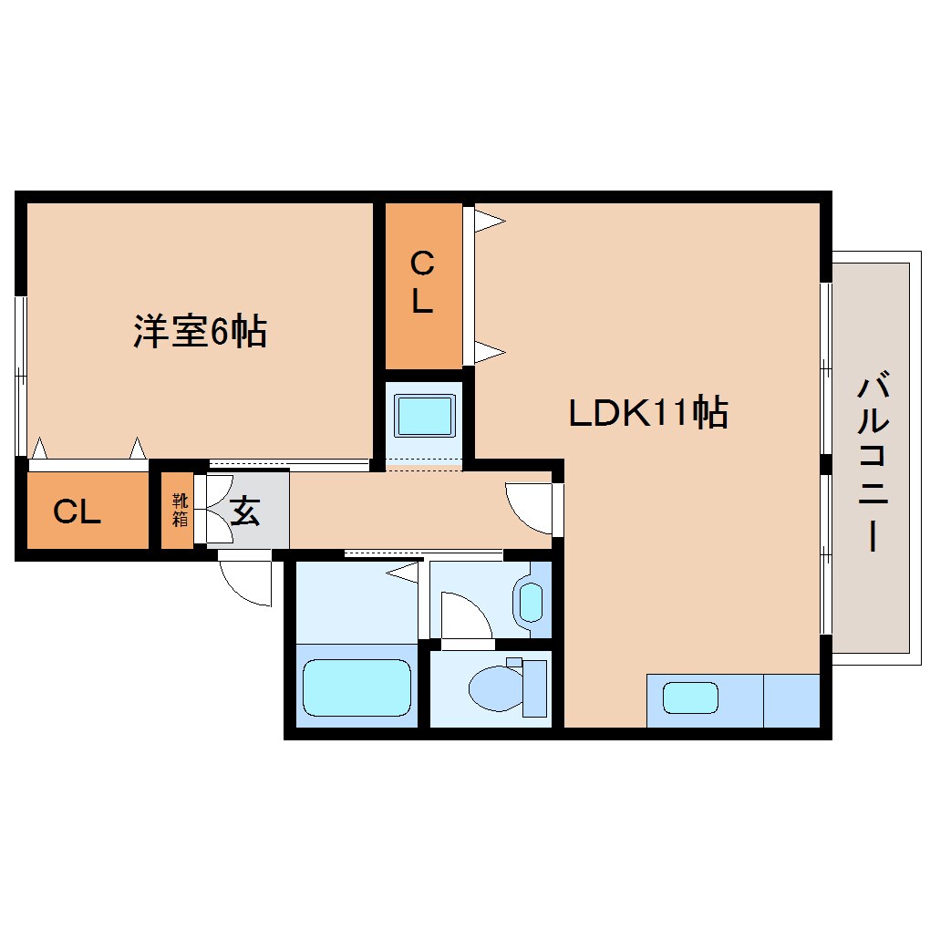間取り図 近鉄難波線・奈良線/東生駒駅 徒歩15分 2階 築33年