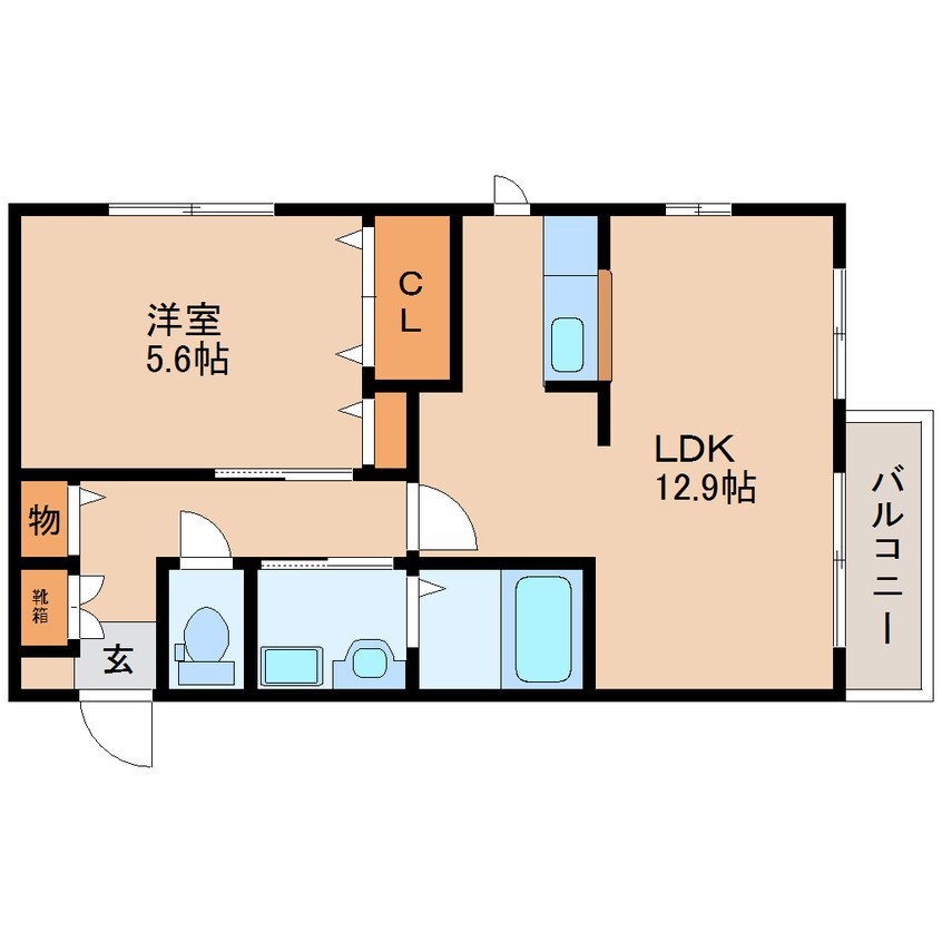 間取図 近鉄難波線・奈良線/東生駒駅 徒歩6分 1階 築21年