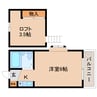 近鉄難波線・奈良線/東生駒駅 徒歩10分 2階 築38年 1Rの間取り
