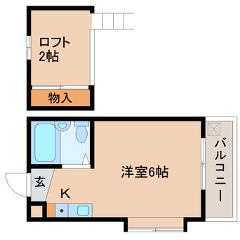 間取図 近鉄難波線・奈良線/東生駒駅 徒歩10分 2階 築36年