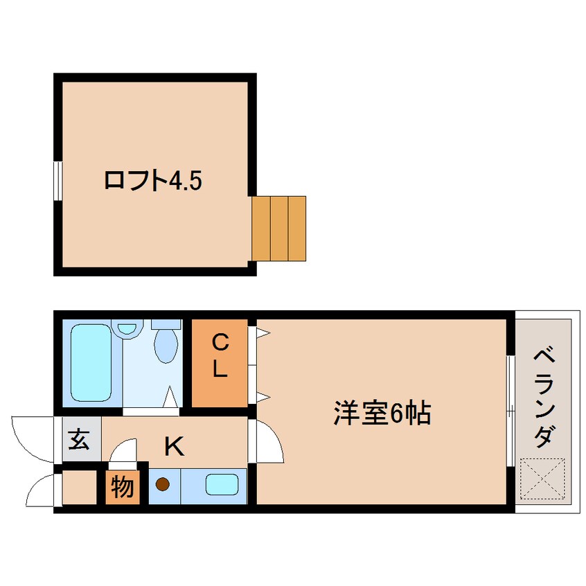 間取図 近鉄難波線・奈良線/生駒駅 徒歩10分 1階 築35年