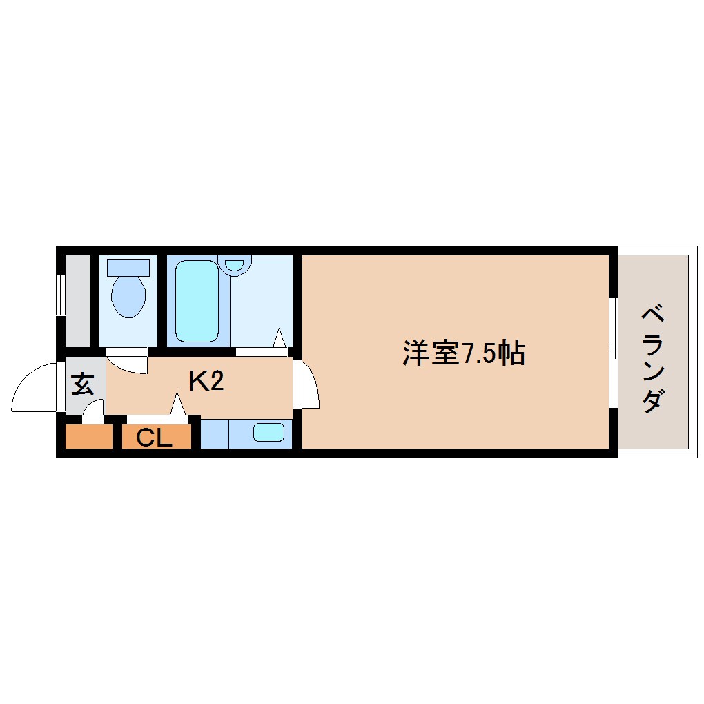 間取り図 近鉄難波線・奈良線/東生駒駅 徒歩9分 3階 築28年