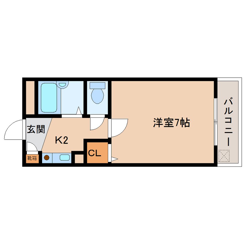 間取図 近鉄難波線・奈良線/東生駒駅 徒歩12分 2階 築29年