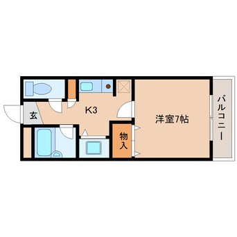 間取図 近鉄難波線・奈良線/東生駒駅 徒歩10分 2階 築33年