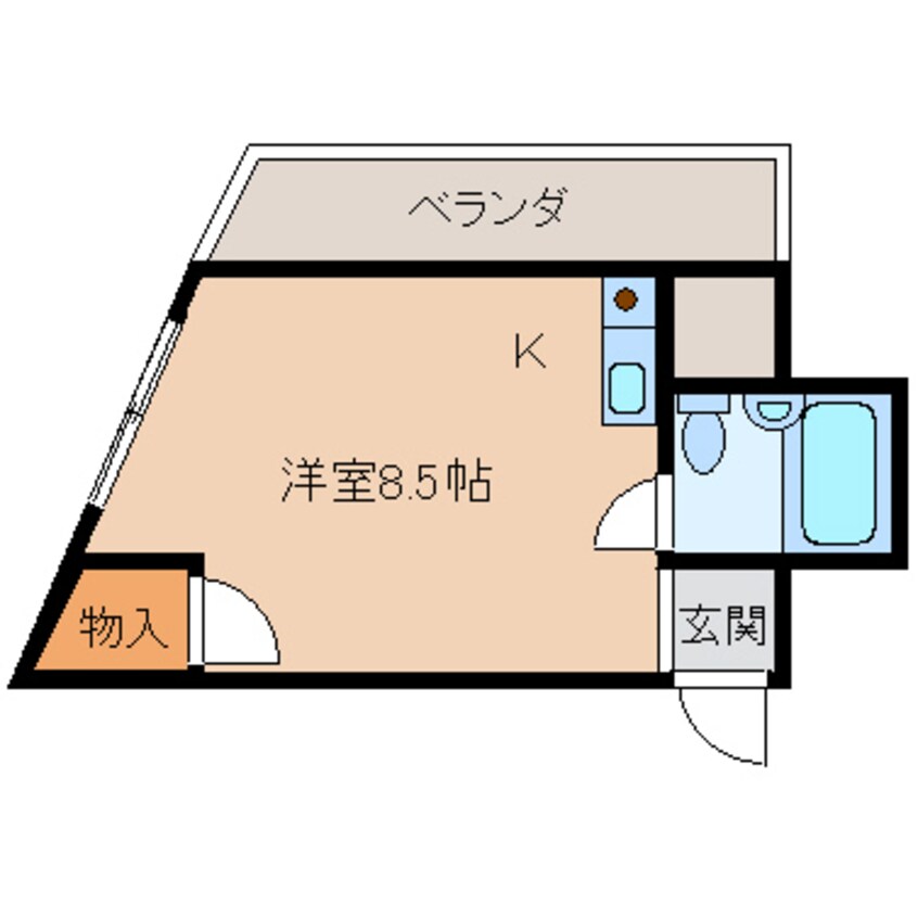 間取図 近鉄生駒線/南生駒駅 徒歩2分 3階 築34年