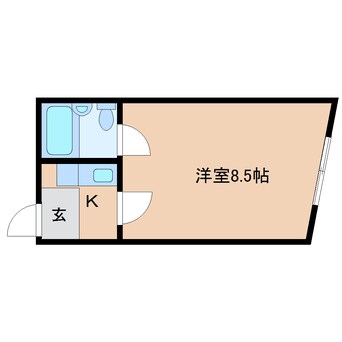 間取図 近鉄難波線・奈良線/東生駒駅 徒歩2分 4階 築34年