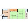 近鉄難波線・奈良線/東生駒駅 徒歩3分 2階 築45年 2DKの間取り