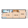 近鉄生駒線/菜畑駅 徒歩8分 3階 築35年 2DKの間取り