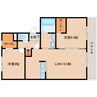 近鉄生駒線/南生駒駅 徒歩6分 3階 築22年 2LDKの間取り