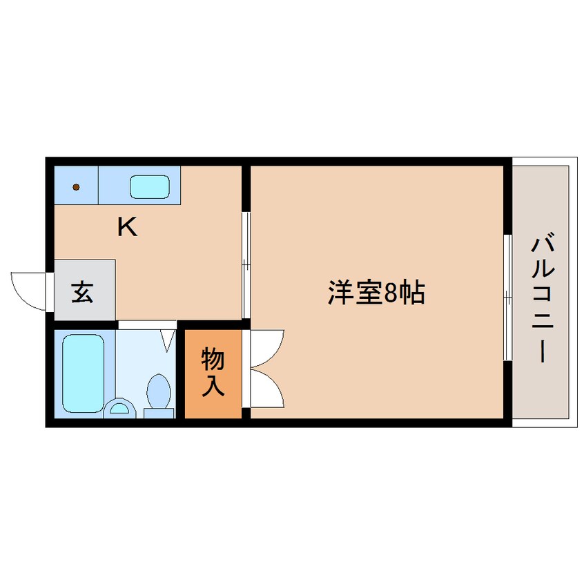 間取図 近鉄生駒線/菜畑駅 徒歩9分 2階 築35年