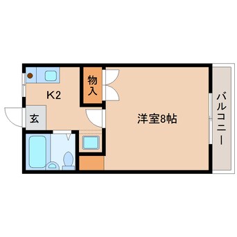 間取図 近鉄生駒線/菜畑駅 徒歩9分 2階 築35年